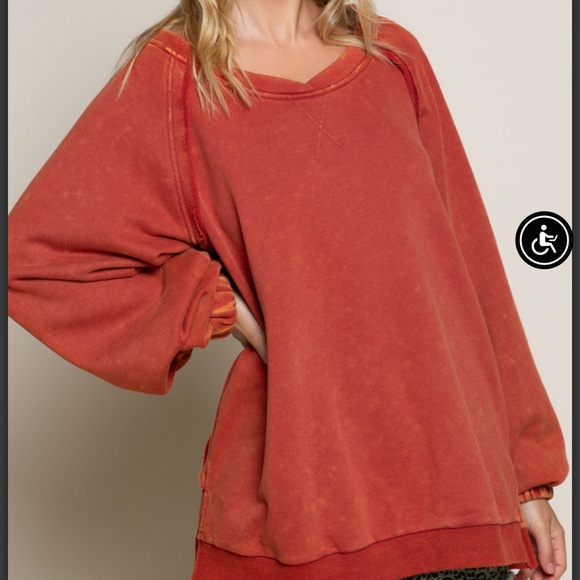 POL Rust Red Open Back Sweater - Picture 3 of 5